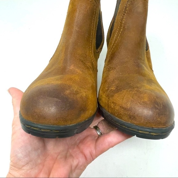 BOC Leather Heeled Boots Brown Side Zip Round Toe Size 7 - Picture 5 of 10